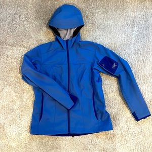 Arc'Teryx Women's Blue Gamma MX Softshell Full Zip Hooded Fleece Lined Jacket XL